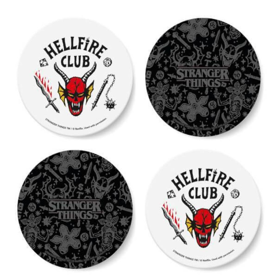 Tabletop * | Online Sale Stranger Things Hellfire Club Round Coaster Set