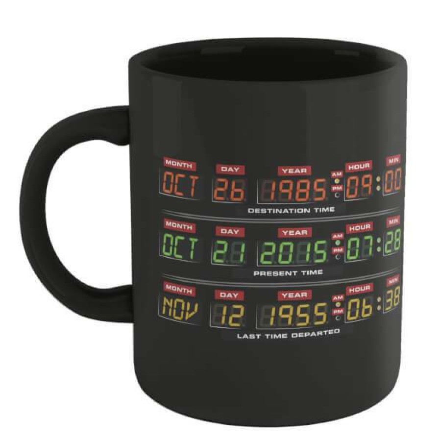 Geek Drinkware * | Best Guaranteed Back To The Future Destination Clock Mug Black