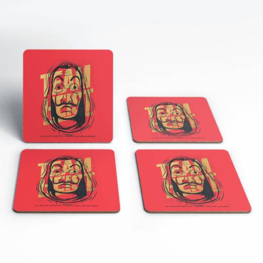 Tabletop * | Best Guaranteed Money Heist Team Heist Coaster Set