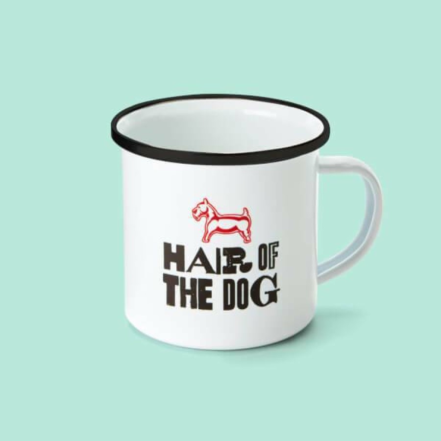 Geek Drinkware * | Best Choice Monopoly Hair Of The Dog Enamel Mug White