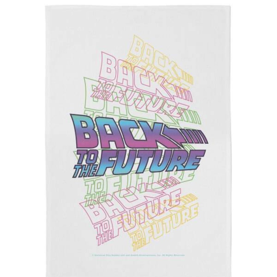 Soft Furnishings * | Shoping Back To The Future Neon Logo Tea Towel