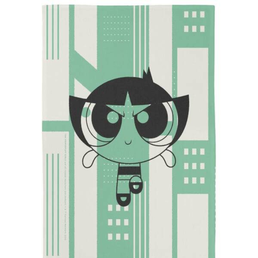 Soft Furnishings * | Top Selling Powerpuff Girls Buttercup Tea Towel