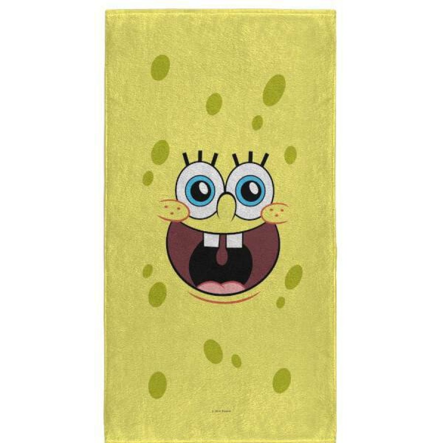 Soft Furnishings * | Best Guaranteed Spongebob Squarepants Spongebob Face Hand Towel