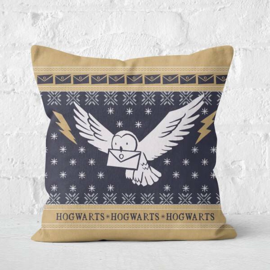 Soft Furnishings * | Top Sellers Harry Potter Hogwarts Christmas Square Cushion