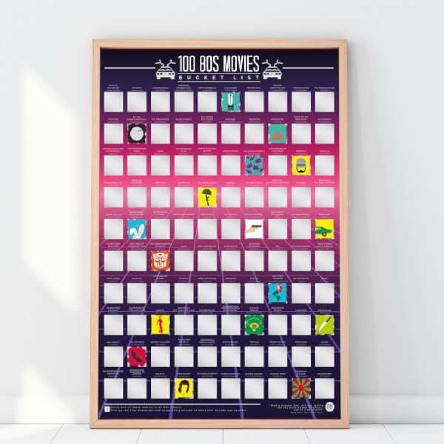 Geek Gifts * | Best Guaranteed 100 80S Movies Bucket List Scratch Poster