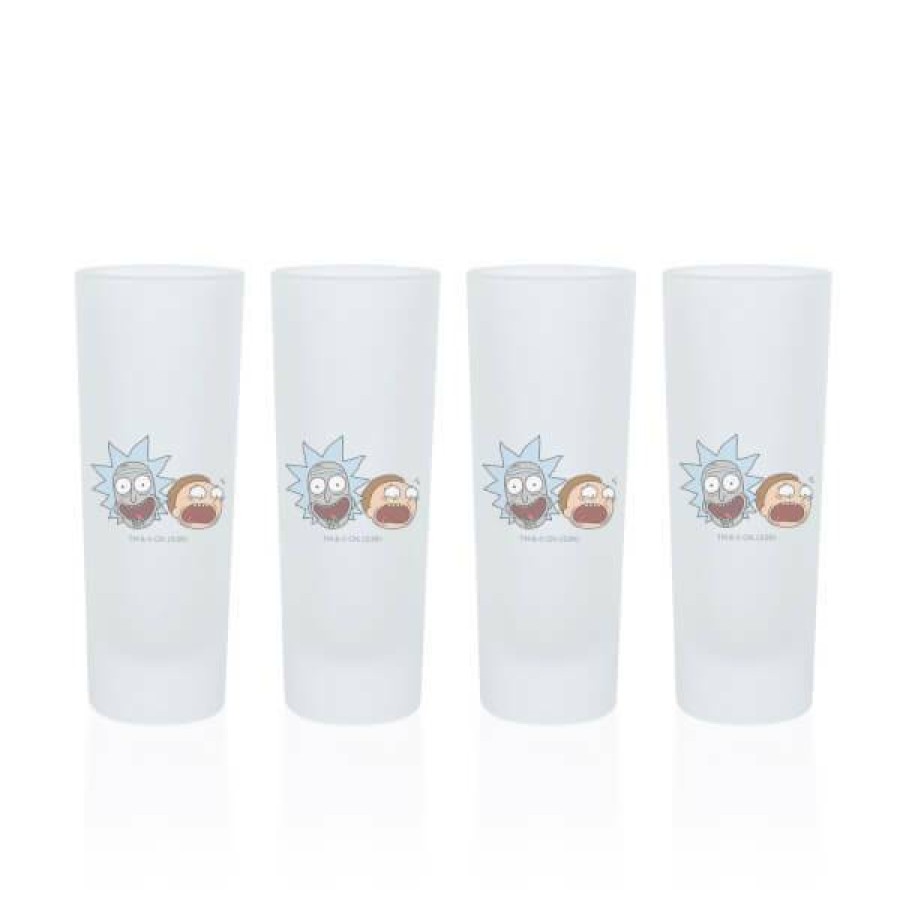 Geek Drinkware * | New In Rick And Morty Shot Glasses Set Of 4