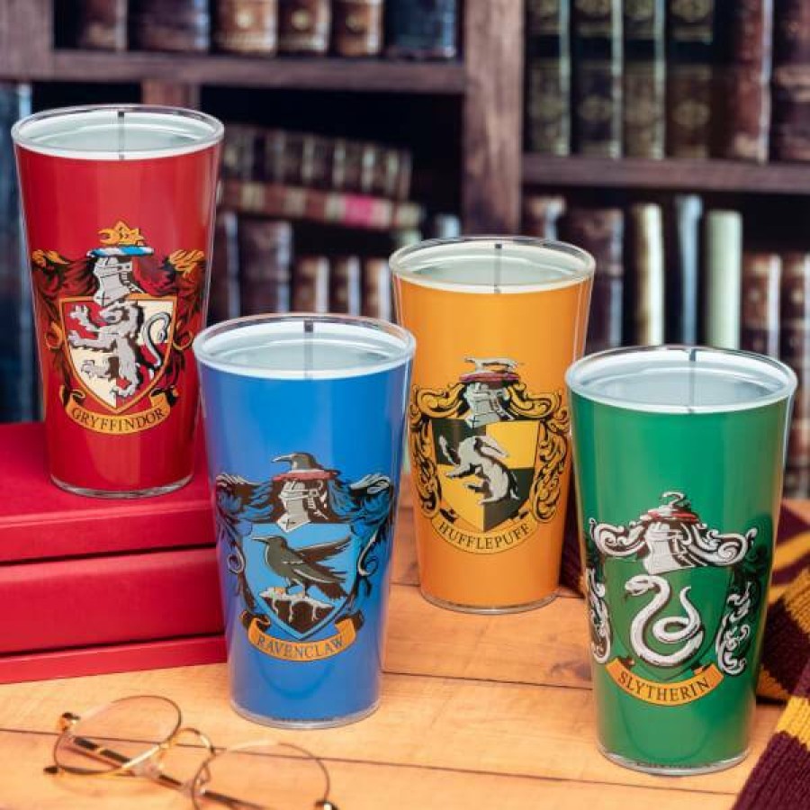 Geek Gifts * | Closeout Sale Harry Potter House Crest Glasses (Set Of 4)