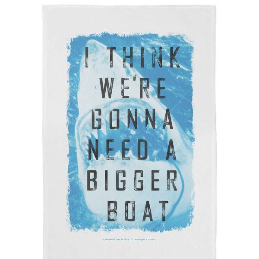 Soft Furnishings * | Excellent Quality Jaws We'Re Gonna Need A Bigger Boat Tea Towel