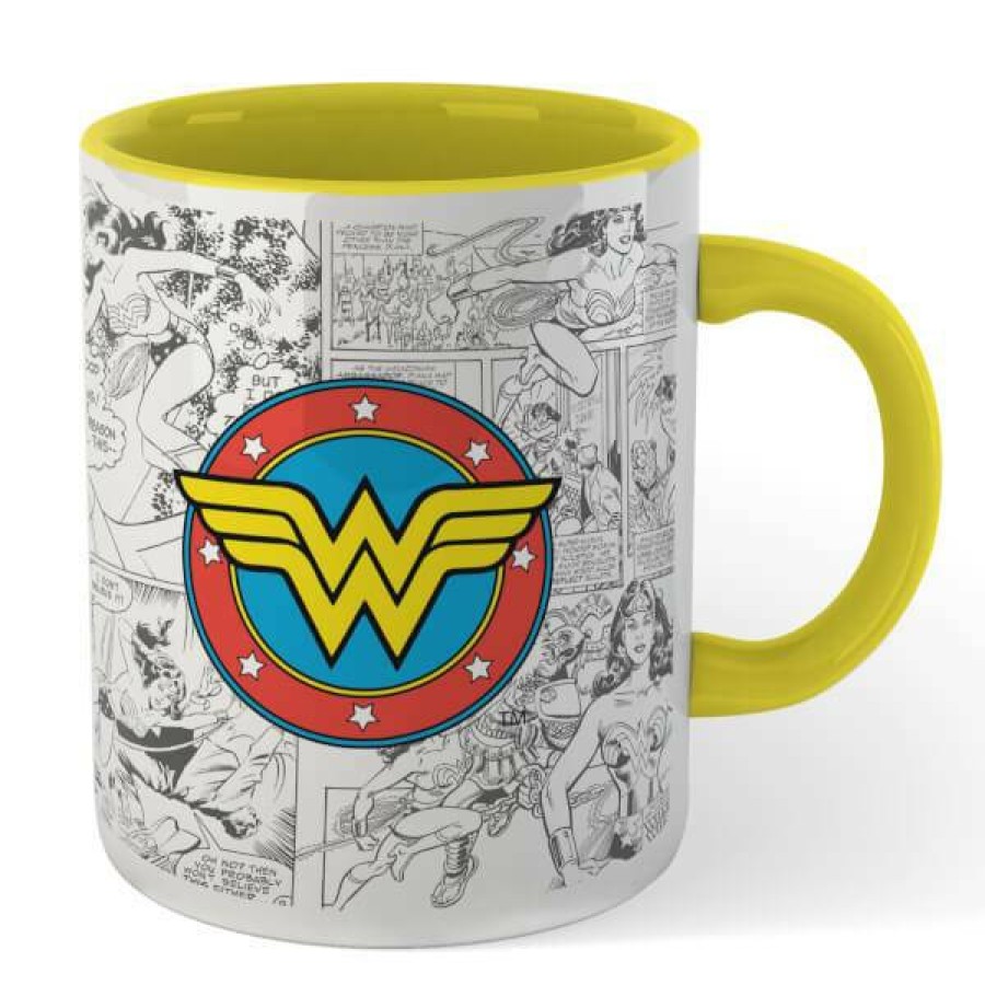 Geek Drinkware * | Best Choice Wonder Woman Comic Mug Yellow